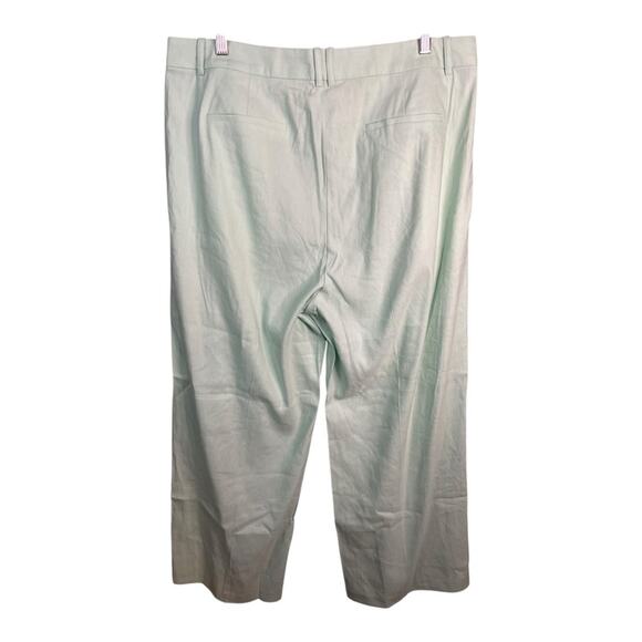 J. Crew Factory‎ Linen Blend Wide Leg Pleated Trouser Pant in Pistachio Green 16 - Picture 3 of 10